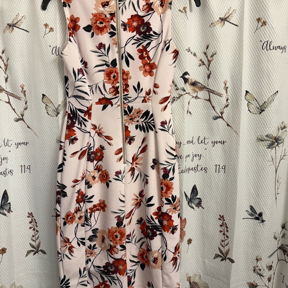 Calvin Klein Pink Floral Midi Dress - Picture 2 of 7
